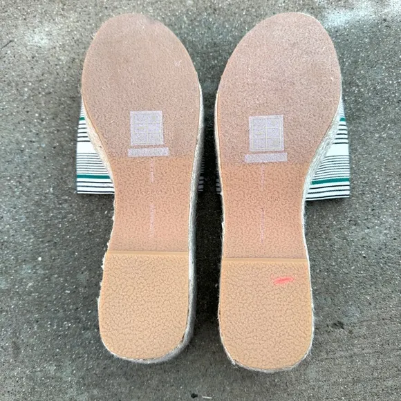Dolce VITA platform espadrilles wedge heels chunky slides white striped 13 navy