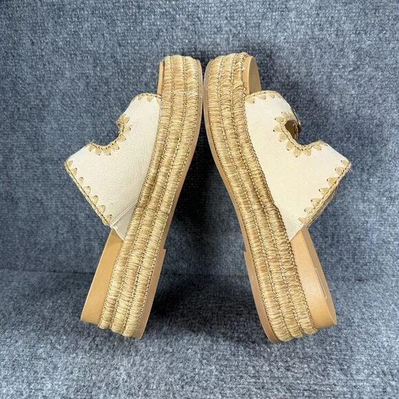 Dolce Vita Sandals Wanika Womens 10 Beige Esdadrilles Platform Buckle Beach
