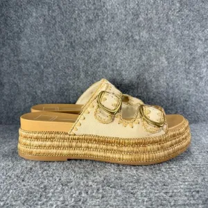 Dolce Vita Sandals Wanika Womens 10 Beige Esdadrilles Platform Buckle Beach