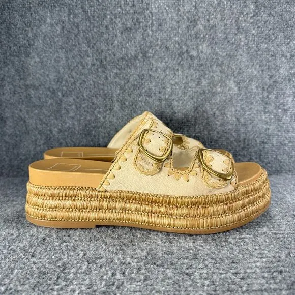 Dolce Vita Sandals Wanika Womens 10 Beige Esdadrilles Platform Buckle Beach