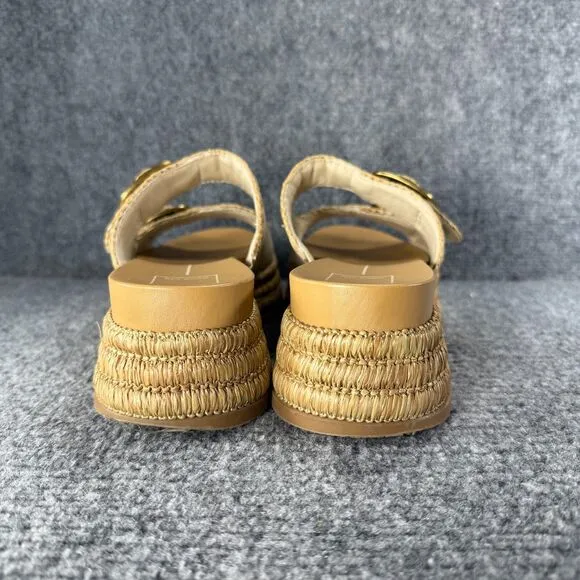 Dolce Vita Sandals Wanika Womens 10 Beige Esdadrilles Platform Buckle Beach