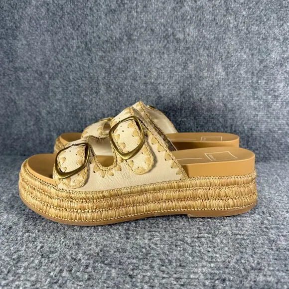 Dolce Vita Sandals Wanika Womens 10 Beige Esdadrilles Platform Buckle Beach