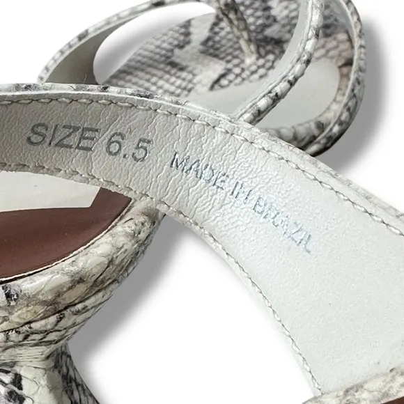 Dolce Vita White Snake Print Kitten Heel Sandals Square Toe Tanika Bridal,Sz 6.5