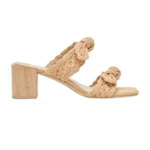 Dolce Vita Women's Zemmie Natural Raffia Low Wooden Block Heel Sandals Size 9