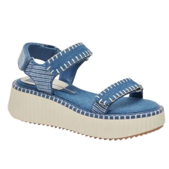 DOLCE VITA Debra Platform Sandal In Blue Denim
