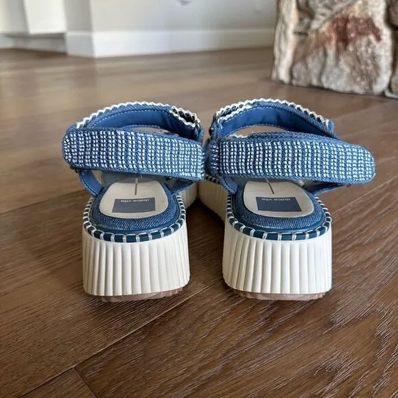 DOLCE VITA Debra Platform Sandal In Blue Denim