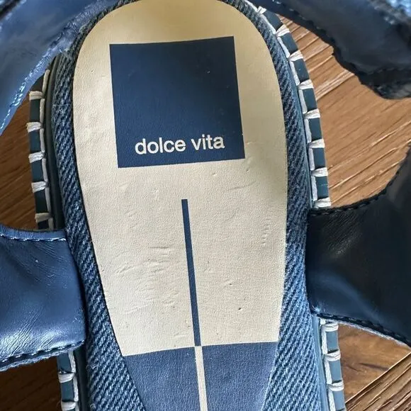 DOLCE VITA Debra Platform Sandal In Blue Denim