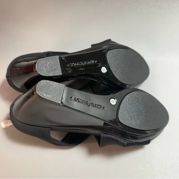 Donald J Pliner Aurora-D Black Crepe Elastic Wedge Sandals 8M