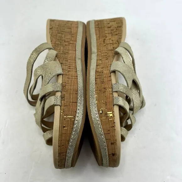 Donald J Pliner Salma Wedge Heel Sandals Gold