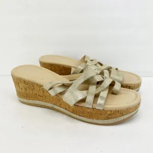 Donald J Pliner Salma Wedge Heel Sandals Gold