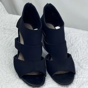Donald J Pliner Womens 10 Black Wedge Heel Sandals Dressy Vacation Business