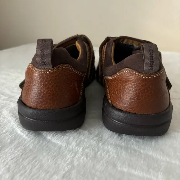 Dr. Comfort Men's Leather Fisherman Sandals size 9W Brown