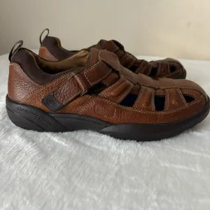 Dr. Comfort Men's Leather Fisherman Sandals size 9W Brown