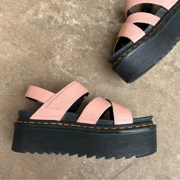 Dr Marten Voss Pink Platform Sandals 8