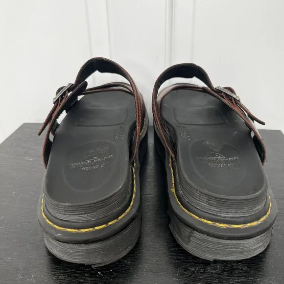 Dr Martens‎ Myles Brando Sandals Men's Size 11 Burgundy Leather Buckle Slide