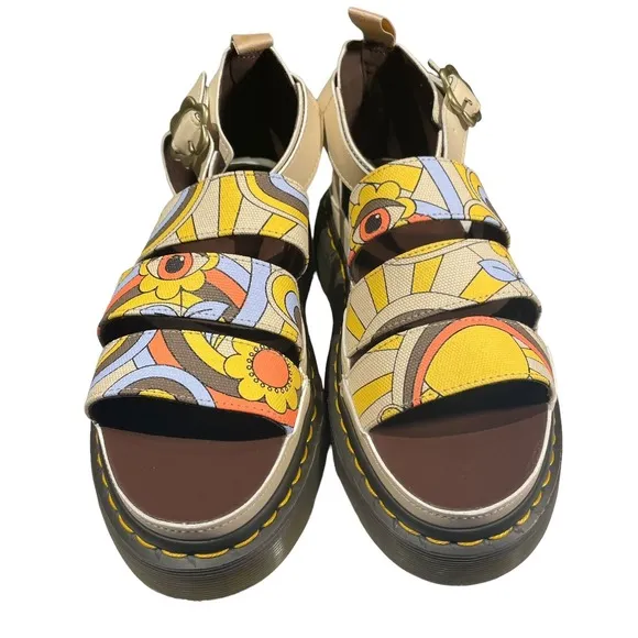 Dr. Martens VEGAN CLARISSA II QUAD SANDALS BEIGE WOMEN'S SIZE 10