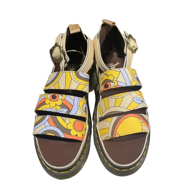 Dr. Martens VEGAN CLARISSA II QUAD SANDALS BEIGE WOMEN'S SIZE 10