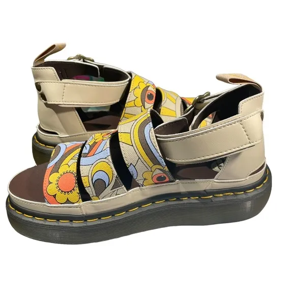 Dr. Martens VEGAN CLARISSA II QUAD SANDALS BEIGE WOMEN'S SIZE 10