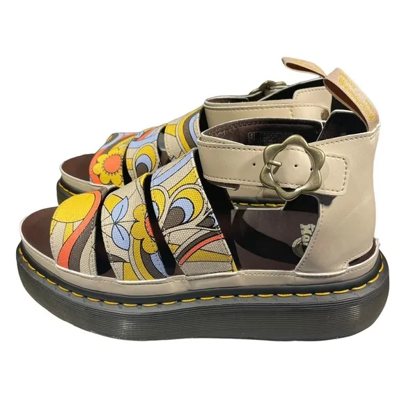 Dr. Martens VEGAN CLARISSA II QUAD SANDALS BEIGE WOMEN'S SIZE 10