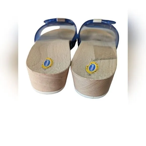 DR SCHOLLS New Sandals Slip On Slide Clog Shoe wooden made in Italy