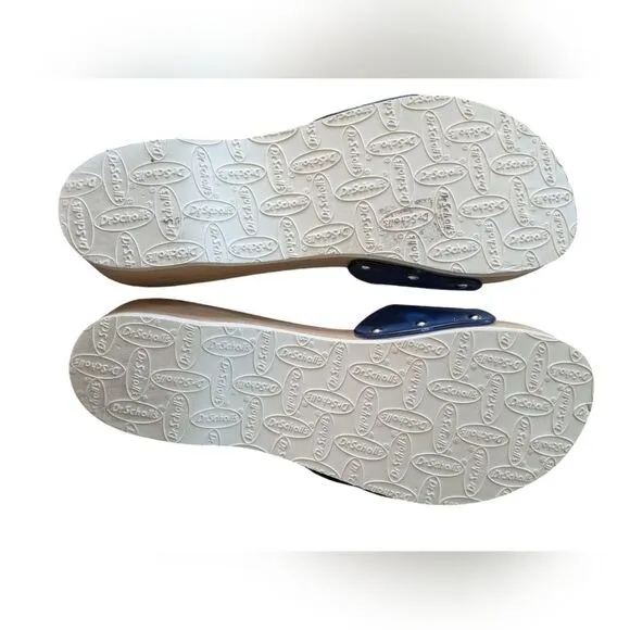 DR SCHOLLS New Sandals Slip On Slide Clog Shoe wooden made in Italy