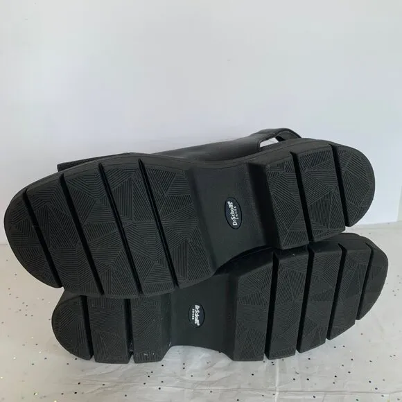 Dr. Scholls Take Off  Black Chunky Platform Ankle Strap Sandals  Sz 8.5 Comfort
