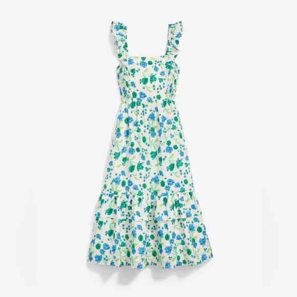 Draper James Carrie midi Dress Linen White field poppy sz XXL new with tags