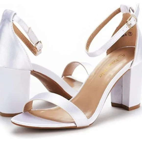 DREAM PAIRS Women's Chunk Low Heel Pump Sandals