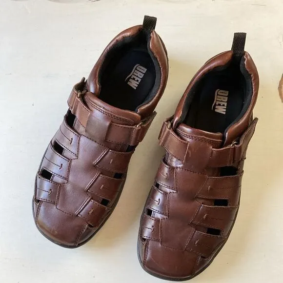 Drew Dublin Leather Fisherman Style Mens Sandals Size 11