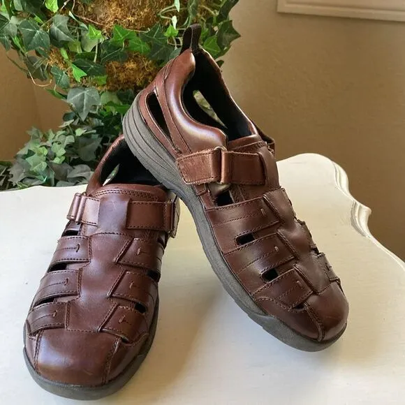 Drew Dublin Leather Fisherman Style Mens Sandals Size 11