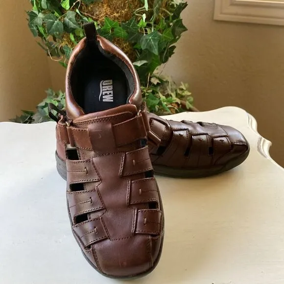 Drew Dublin Leather Fisherman Style Mens Sandals Size 11
