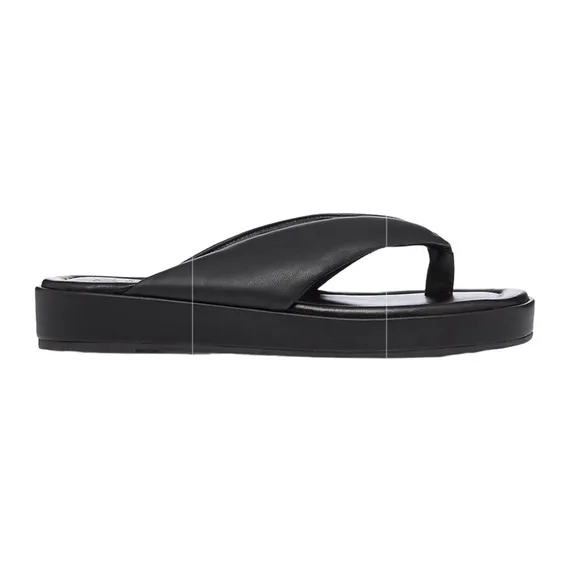 DUNE London NWT Leather Thong Sandals in Black Sz 37