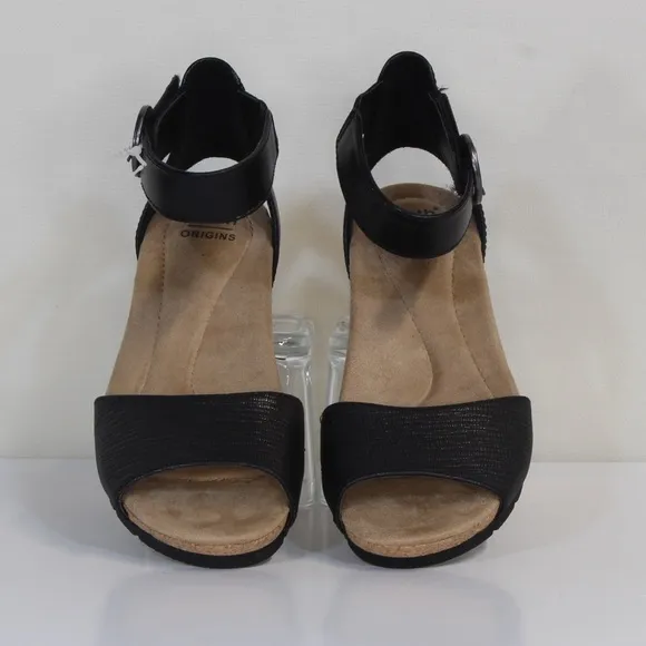 Earth Origins Black Leather Kendra Kane Sandal NWT