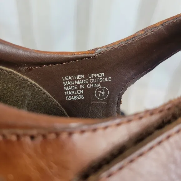 Earth Shoe Harlen Fisherman Sandals Brown Leather Size 7.5 Gelron 2000