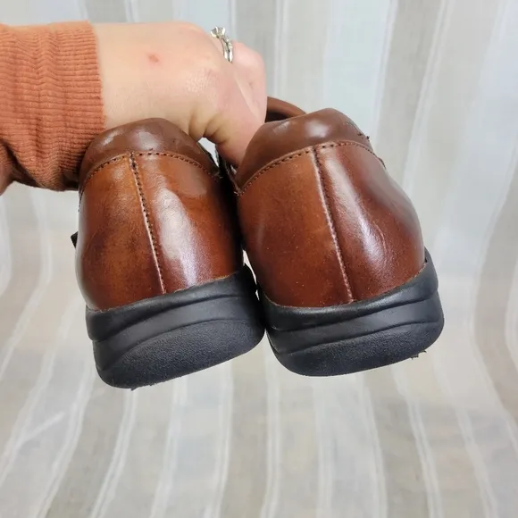Earth Shoe Harlen Fisherman Sandals Brown Leather Size 7.5 Gelron 2000