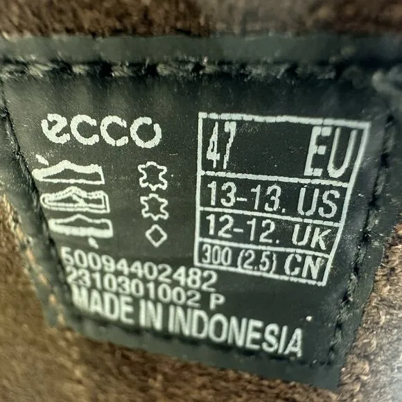 Ecco 2nd Cozmo Sandals Men Size 13 EU 47 Brown Nubuck Leather Strap Cushion