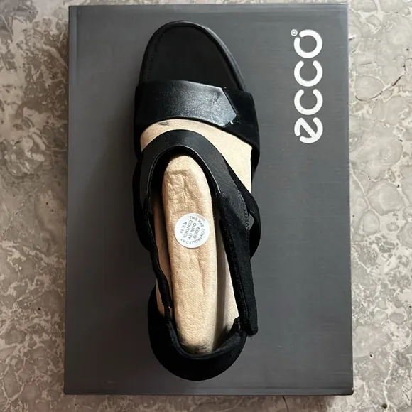 ECCO Black Shape 65 Block Sandals, Size EU 41 | US 10-10.5 New in Box