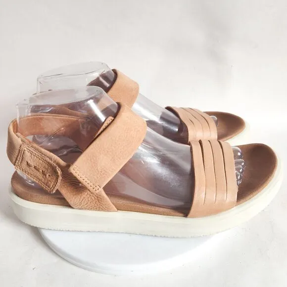 Ecco Flowt Flatform Sandals Strap Comfortable Shoes Platform Tan Size 9 / 40