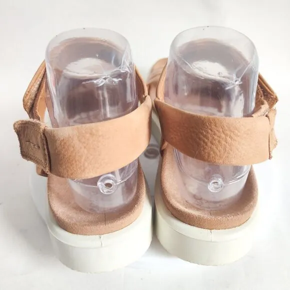 Ecco Flowt Flatform Sandals Strap Comfortable Shoes Platform Tan Size 9 / 40