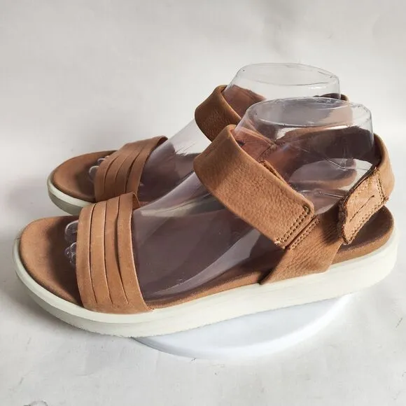Ecco Flowt Flatform Sandals Strap Comfortable Shoes Platform Tan Size 9 / 40