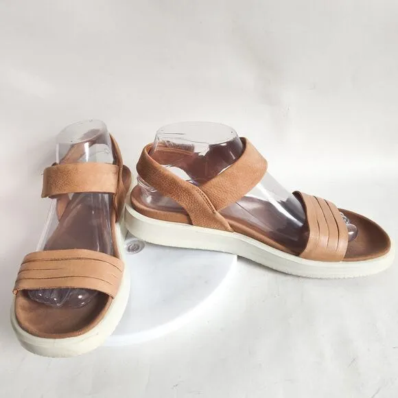 Ecco Flowt Flatform Sandals Strap Comfortable Shoes Platform Tan Size 9 / 40