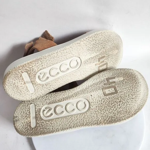 Ecco Flowt Flatform Sandals Strap Comfortable Shoes Platform Tan Size 9 / 40