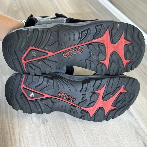 Ecco Men's Offroad Yucatan Leather Sandals Gray Hiking Size EU 47 US 13 13.5