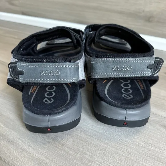 Ecco Men's Offroad Yucatan Leather Sandals Gray Hiking Size EU 47 US 13 13.5