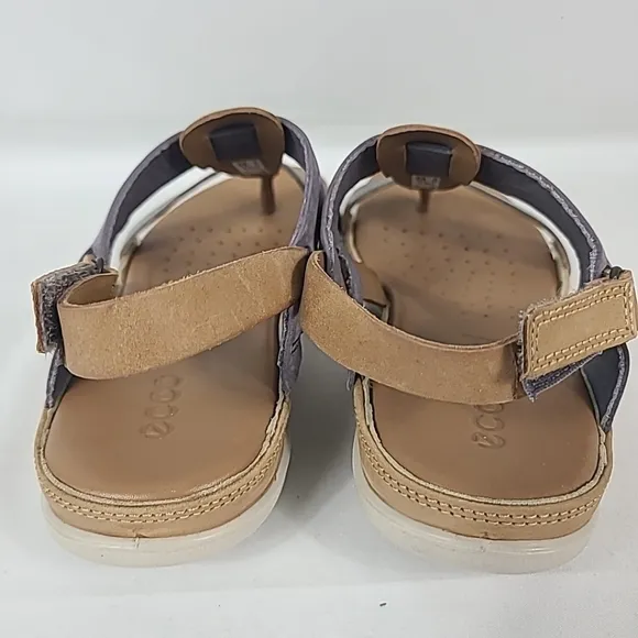 Ecco Women's Flash Toe-Post Comfort Walking Sandals Tan, Purple, Gold Sz 7