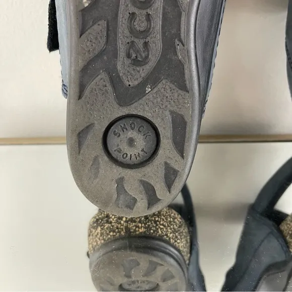 ECCO Women’s Navy Blue Nubuck Leather Cosmos Dual Strap Cork Hiking Sandals