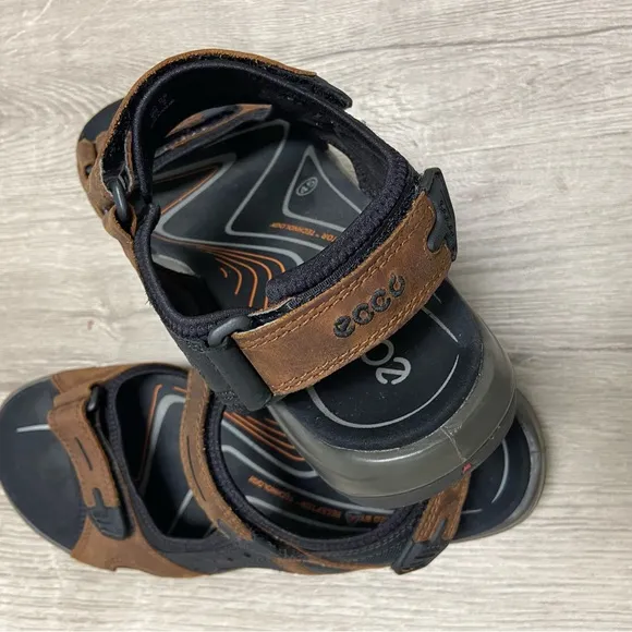 Ecco Yucatan Receptor Technology Hiking Espresso Leather Sandals
