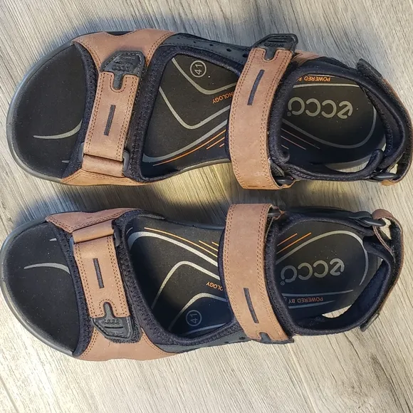 ECCO Yukatan Sport Sandals Brown Leather Size 41 | Men 7-7.5 | Women 10-10.5