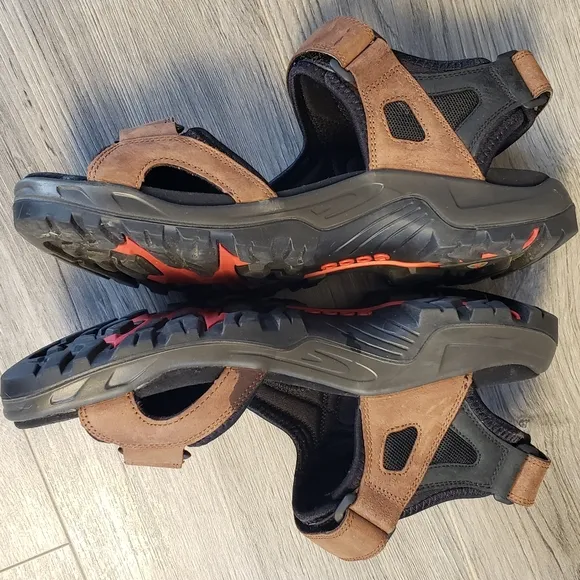 ECCO Yukatan Sport Sandals Brown Leather Size 41 | Men 7-7.5 | Women 10-10.5