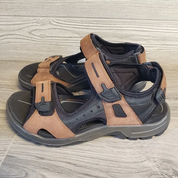 ECCO Yukatan Sport Sandals Brown Leather Size 41 | Men 7-7.5 | Women 10-10.5